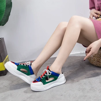 

Ladies vulcanized shoes thick-soled slippers comfortable casual shoes flat shoes sneakers spring and autumn slippers U24-35