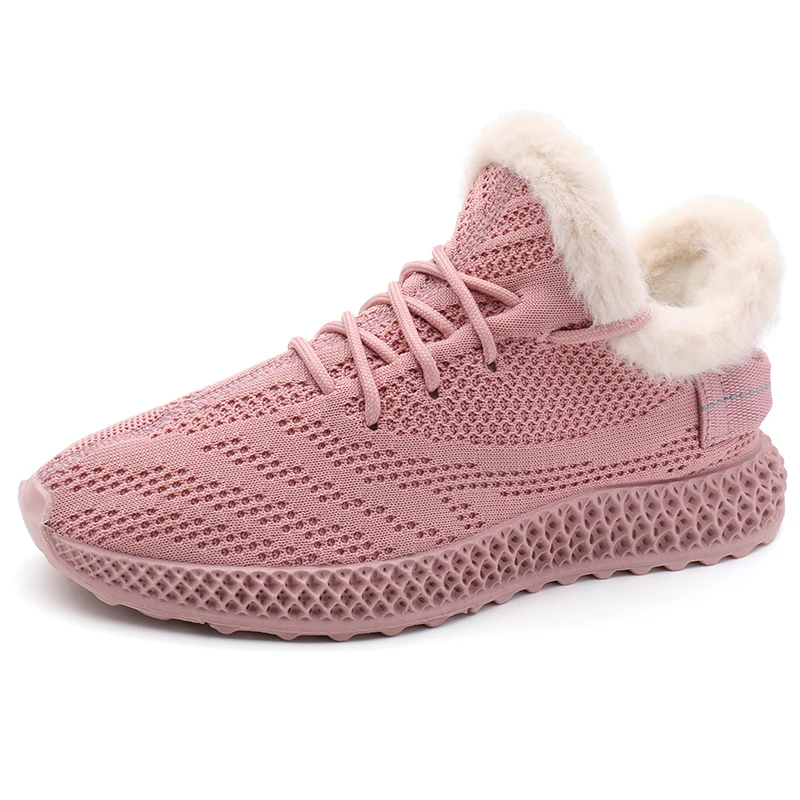 Розовый Fashion Sneakers for Women Keep Warm Platform Sneakers Women Luxury Shoes Women Designers Women's Vulcanize Shoes - Цвет: Розовый