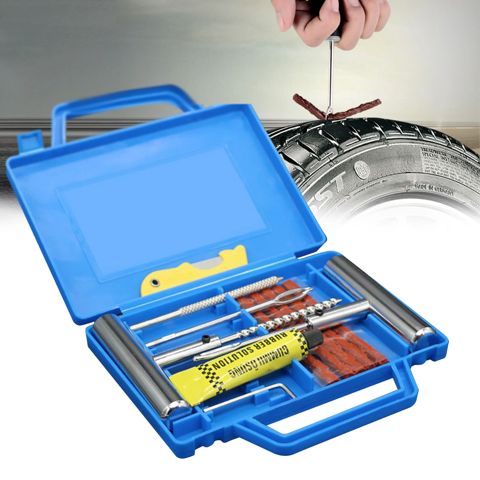 Car Tire Repair Kit Professional Auto Van Motorcycle Tubeless Vacuum Tires Repairing Hand Tool