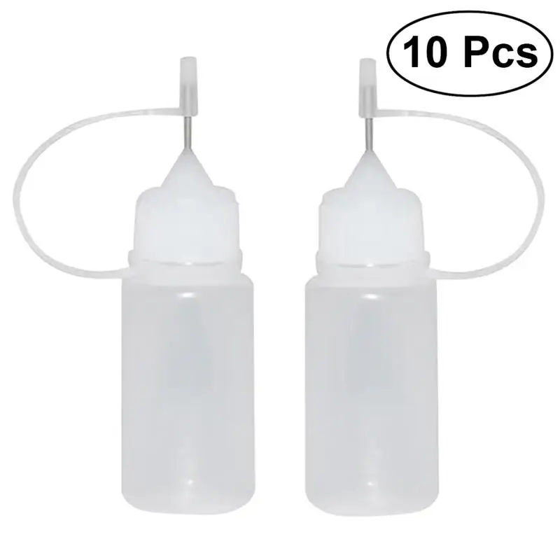 10pcs 100ml/ 3.5 oz Plastic Clear Needle Tip Glue Bottles Empty Dropper