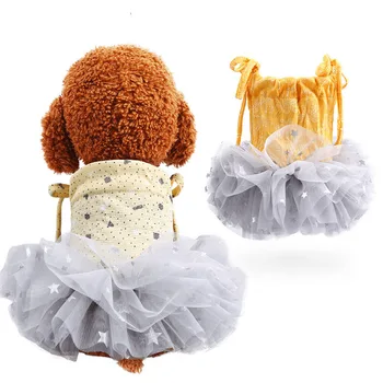 

Cute Pentagram Dog Dress Tutu Skirt Summer Dog Female Girl Puppy Hoodie Shirt Clothes Costume For Yorkie Chihuahua