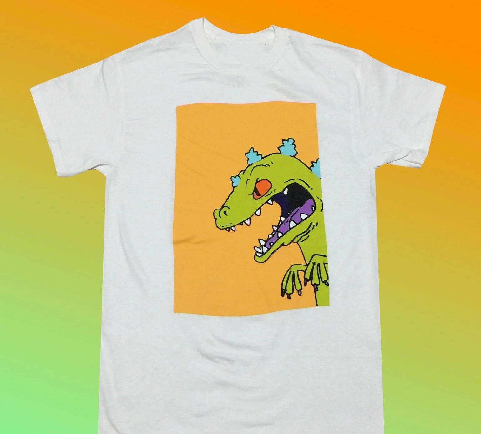 Новый Nickelodeon Rugrots Reptar белый ревущий мужская винтажная ретро футболка хип хоп Camisas
