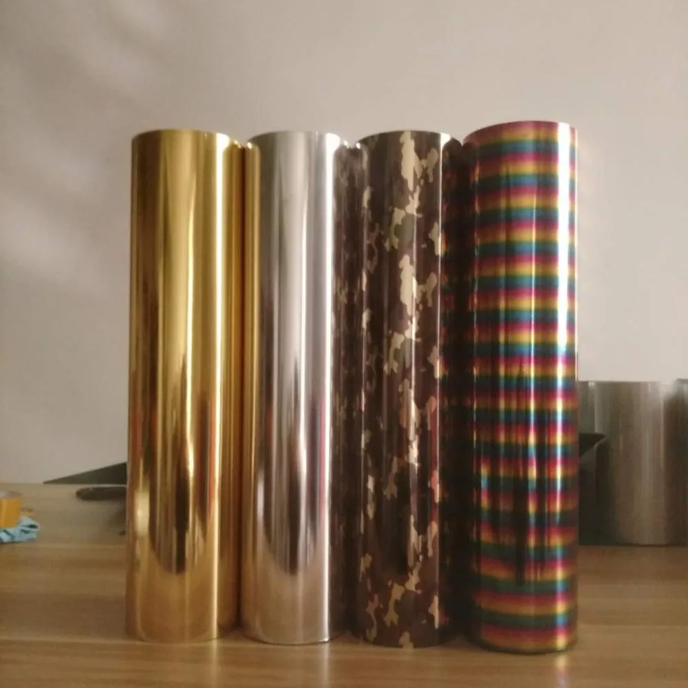 

Free shipping Rich color 1 sheet 25cmx50cm Metallic & Laser Heat Transfer Vinyl Camouflage Rainbow Iron on Film HTV DIY T shirt