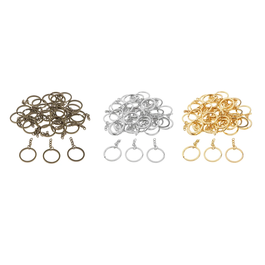 30mm Split  With Chain Key Keyrings 30 Mm Diameter Keychains