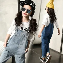 Осенняя одежда детская одежда в Корейском стиле для девочек, штаны на подтяжках Повседневная Женская одежда для больших мальчиков верхняя одежда длинные штаны F