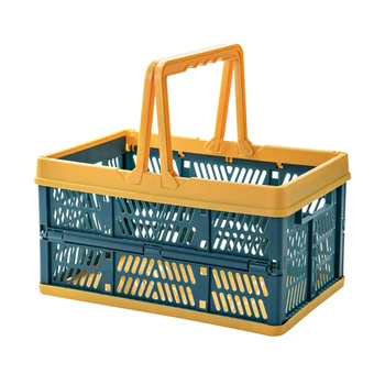 

Basket Sundries Organizer Outdoor Household PP Saving Space Transportable Crate Multifunction With Handle Folding Storage Box