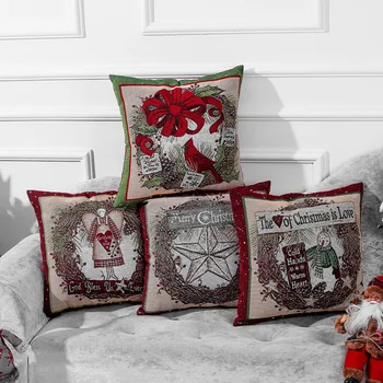 

Fabric Christmas Sofa Pillow Case Red Black Grid Cushion Covers for Home Decor Pillow Covers Protector Seat Slipcovers