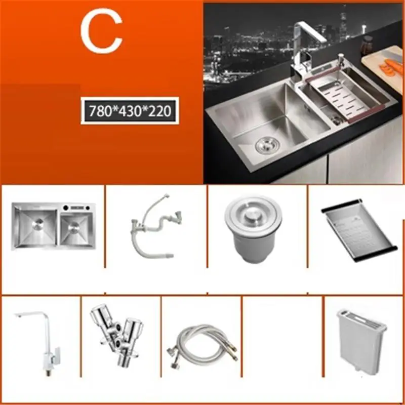 MODEL W Лава Manos Escurridor Acero Inoxidable Lavandino из нержавеющей стали Wasbak Cuba Pia Cozinha Lavabo Fregadero De Cocina кухонная раковина - Цвет: MODEL W