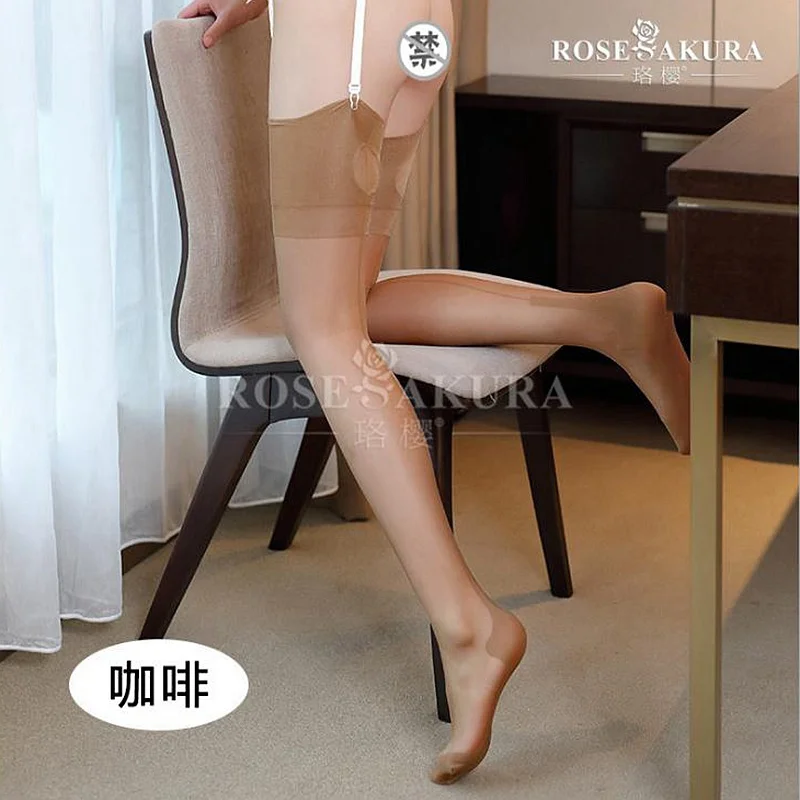 15D Нейлоновые женские тонкие чулки в ретро-стиле с замочной скважиной на пятке, Высокие Прозрачные шелковые Гольфы выше колена