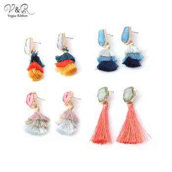 

DIY Handmade Jewelry Making 925 Sterling Silver Post Resin Tassel Charms Pendants Drop Dangle Earring Set Components DIY-110