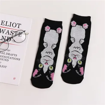 

KANCOOLD socks Unisex Fashion Cartoon cat Cute Printing pattern short socks Comfortable Elasticity Gift Dress socks men 2020mar6
