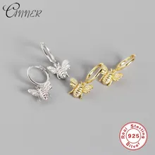 CANNER Милая крошечная серьга «пчела» 925 пробы серебряные серьги для женщин модные ювелирные изделия медовая серьга «пчела» гвоздики уникальные серьги с изображением животных
