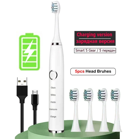 Electric Toothbrush Smart  Time Tooth Brush Ultrasonic Automatic Toothbrush USB Fast Rechargeable Adult Waterproof