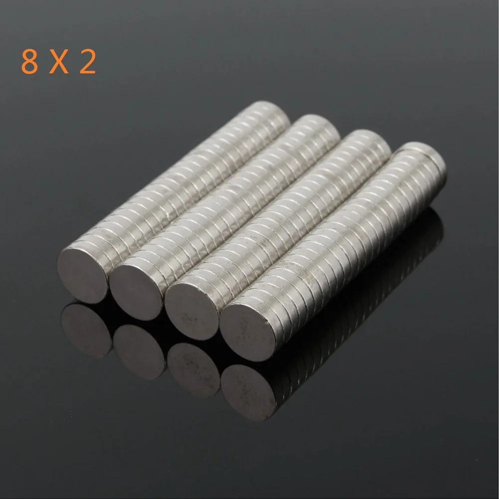 

100pcs 8mmx2mm Super Powerful Strong Bulk Round NdFeB Neodymium Disc Magnets Dia 8mm x 2mm N50 Rare Earth Magnet 8*2