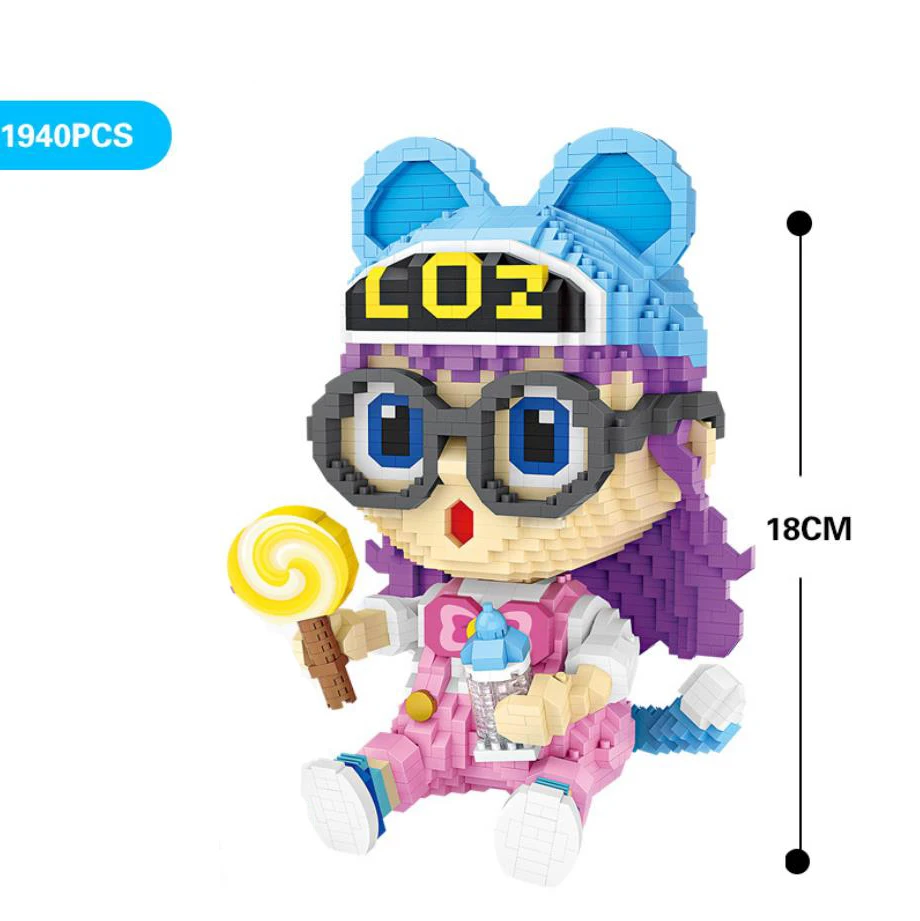 

Funny Japan Cartoon Dr. Slump Figures Micro Diamond Block Arale Building Bricks Girl Robot Nanobrick Educational Toys For Gifts