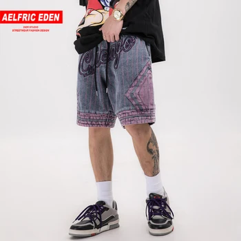 

Aelfric Eden 2020 Summer Letter Embroidery Shorts Men Harajuku Hip Hop Loose Casual Shorts Streetwear Fashion Cotton Sweatpants