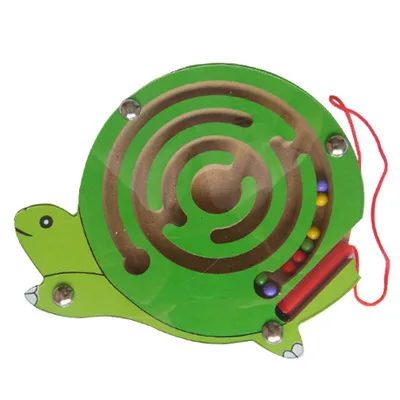 Детская деревянная игра-головоломка Ранний Образовательный мозговой тизер деревянная игрушка животное Магнитный лабиринт, игрушка для детей - Цвет: H