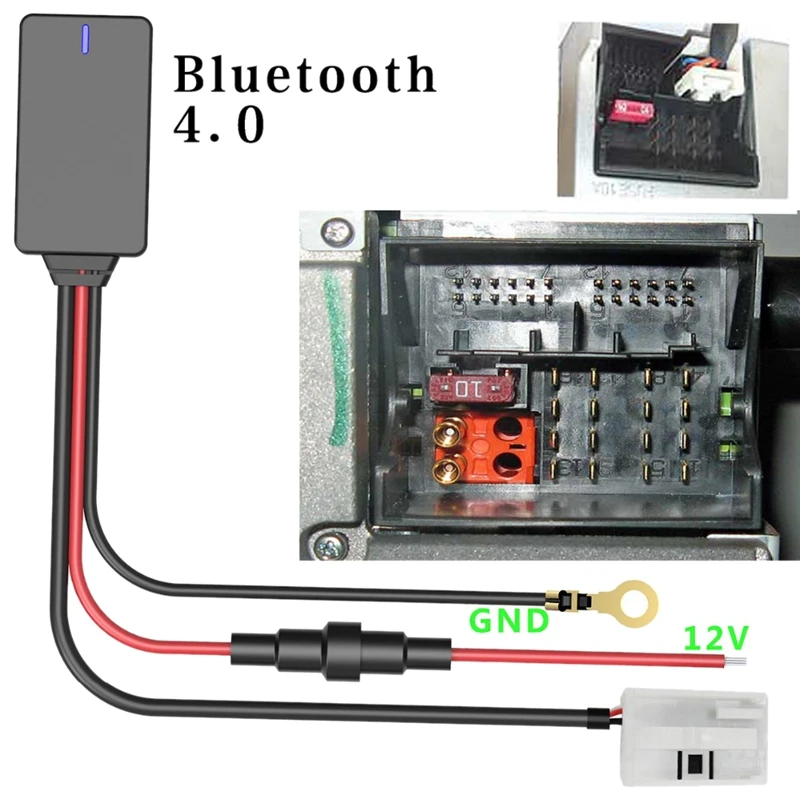 12Pin 12V Bluetooth адаптер Aux кабель для Benz W169 W245 W203 W209 W164 W221 громкой связи Bluetooth гарнитура для Беспроводной авто Bluetooth 4,0 автомобильный комплект