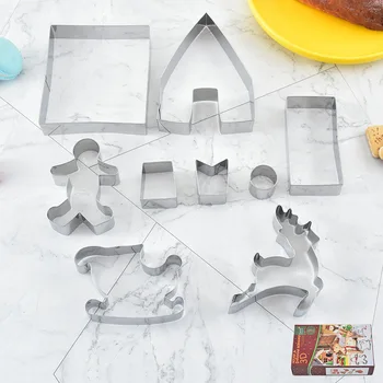 

Home Handmade DIY Christmas Tree Section Mould Set Stainless Steel Baking Supplies