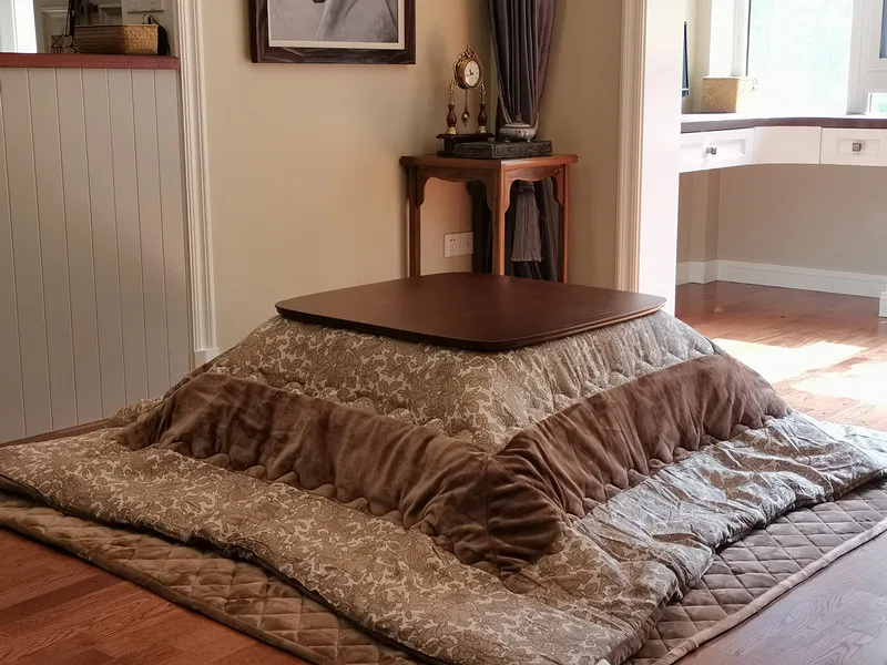 4 шт. с подогревом теплый набор Kotatsu стол футон ковры нагреватель японский Стиль мебель деревянный Чай Кофе настольная лампа современный ска...
