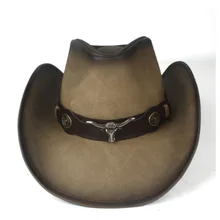 Leather Men Women Western Cowboy Hat Wide Brim Hat Outdoor Sombrero Hombre Cowgirl Hat