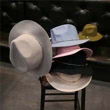 01910-wei сплошной британский стиль Зимняя шерстяная одежда металлическое кольцо Шляпа Fedora Мужская и женская панама джазовая, шляпа
