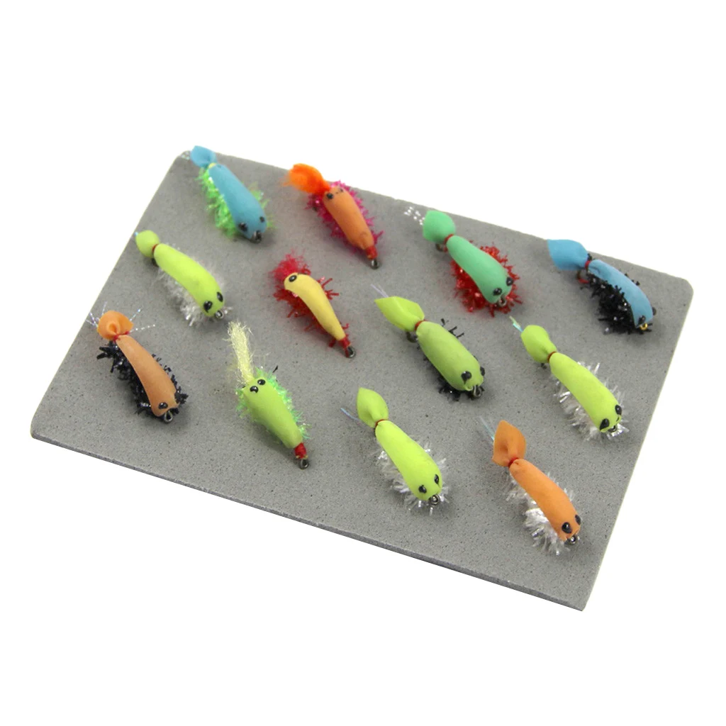 12pcs  Fishing Lures Shrimp Flies Trout Salmon Flies Artificial Insects Made Of High Quality High Carbon Steel And Feathers