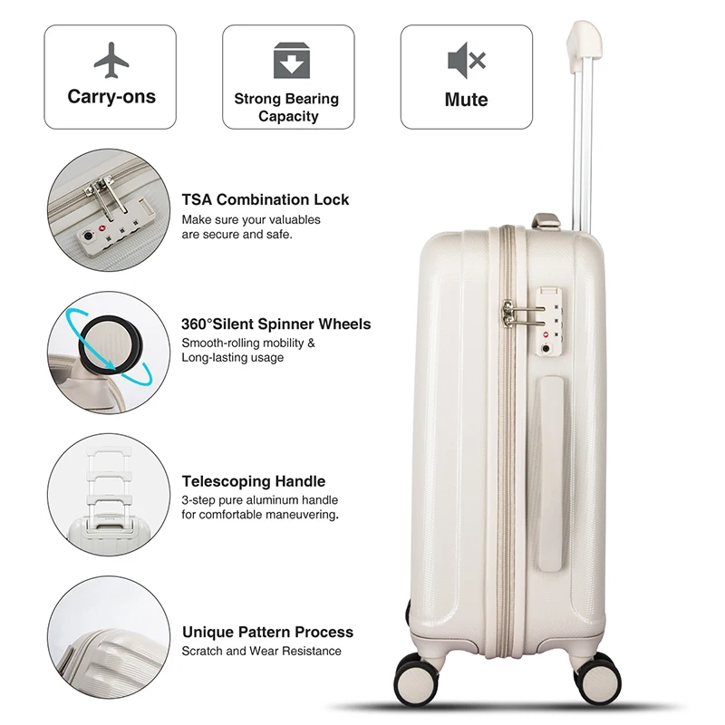 Online Mejor Spinner maleta de viaje bolsa de viaje rueda de balanceo de equipaje de mano para hombres mujeres viaje H80002
