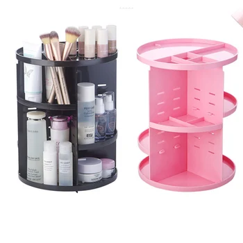 

Fashion 360-degree Rotating Makeup Organizer Box Brush Holder Jewelry Organizer Case Jewelry Makeup Cosmetic Storage Box