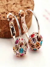  Creative Colored Diamond Crystal Ball Women Earrings Personality Fashion Jewelry Hundreds of Matches Pendientes Mujer 