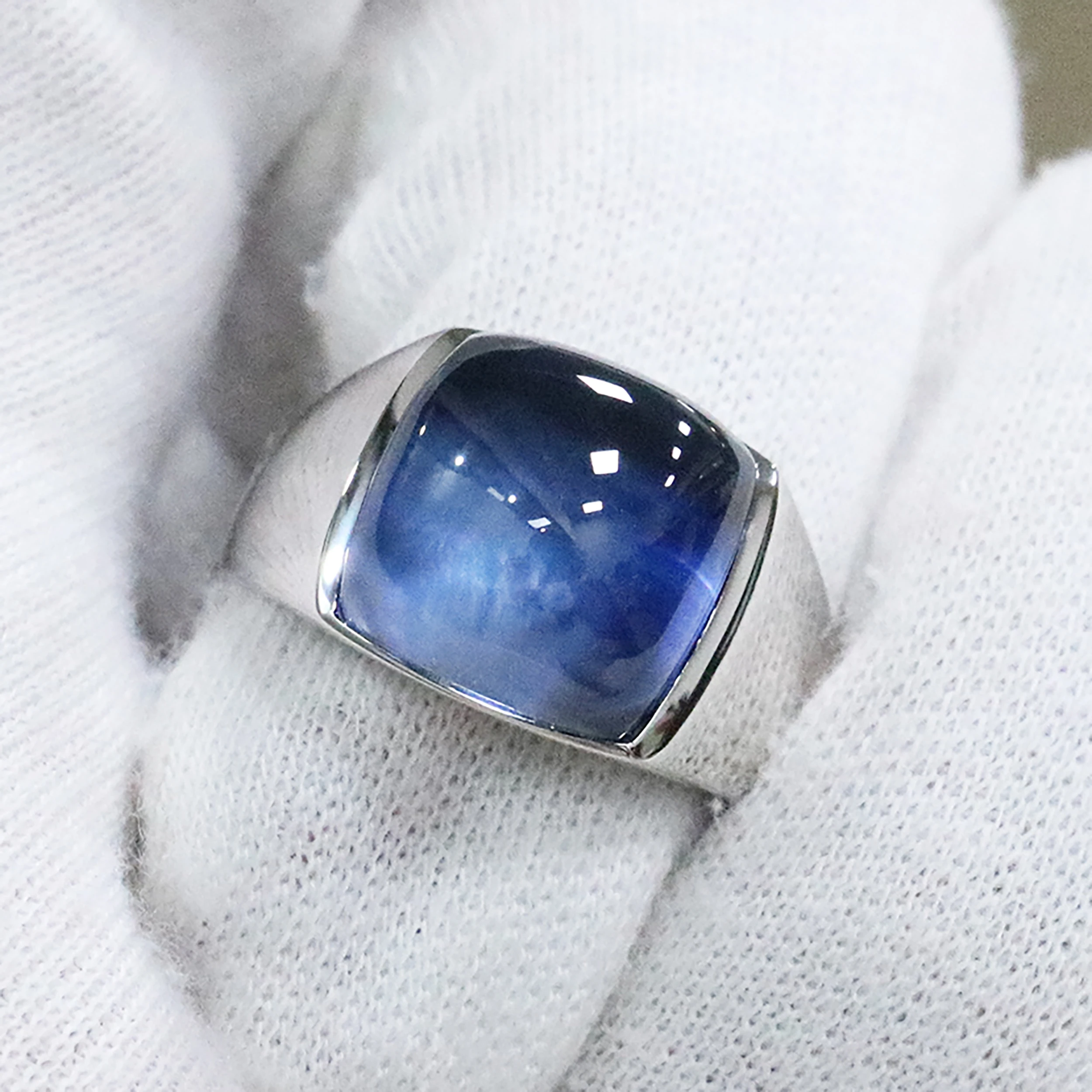 Sterling Silver Sapphire Signet Rings For Men