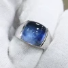 Sterling Silver Sapphire Signet Rings For Men 1