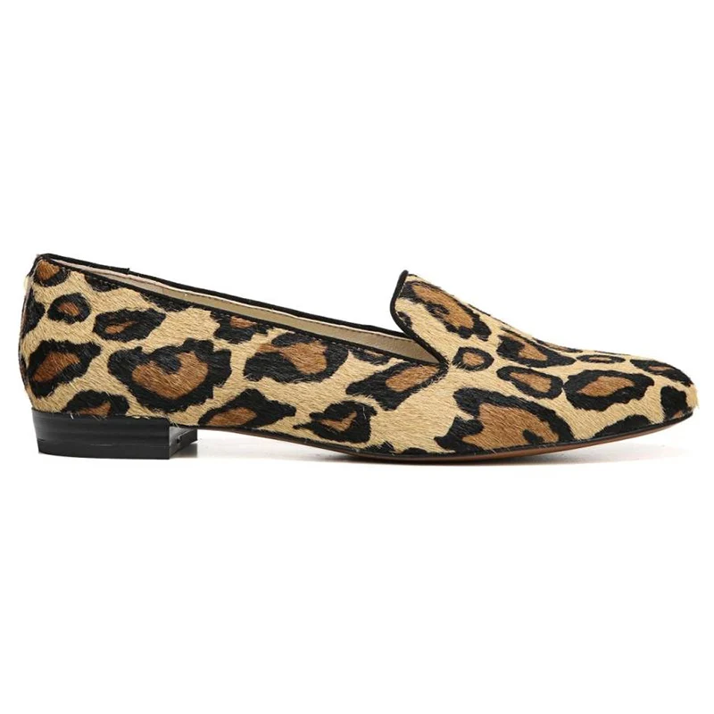 Леопардовые туфли коричневого цвета на плоской подошве с принтом животных; Мокасины без застежки с круглым носком; сезон осень; мягкая удобная женская обувь; большие размеры 15-16