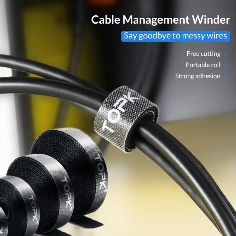 Tanie 0.5-5M organizator kabli Wire Winder zarządzanie kablami kabel wielokrotnego użytku uchwyt na sklep