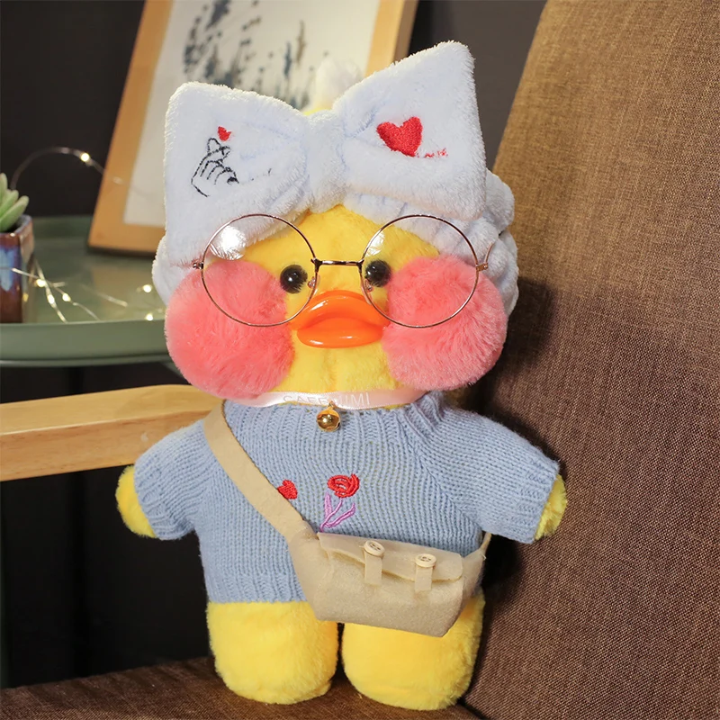 Whosale 30cm Cute LaLafanfan Cafe Duck Plush Toy Stuffed Soft Kawaii Duck Doll Animal Pillow Birthday Gift for Kids Children 2
