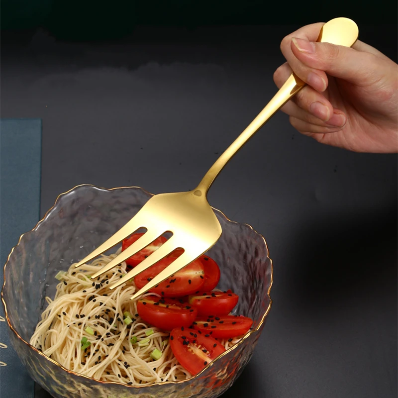Gold Stainless Steel Western Serving Tableware Fork Spoon Shovel Set Portable Cutlery Dinnerware for Steak Kitchen Utensils cutlery set western style cutlery set stainless steel cutlery set