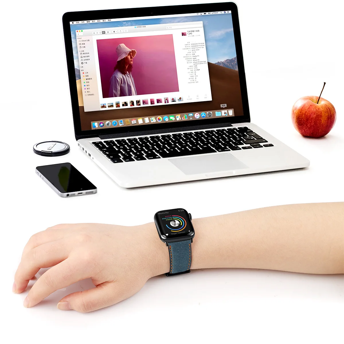 Роскошный ремешок из натуральной кожи для iwatch 44 мм 42 мм кожаный ремешок для apple watch 4 5 ремешок браслет для iwatch 5 4 3 2 38 мм 40 мм