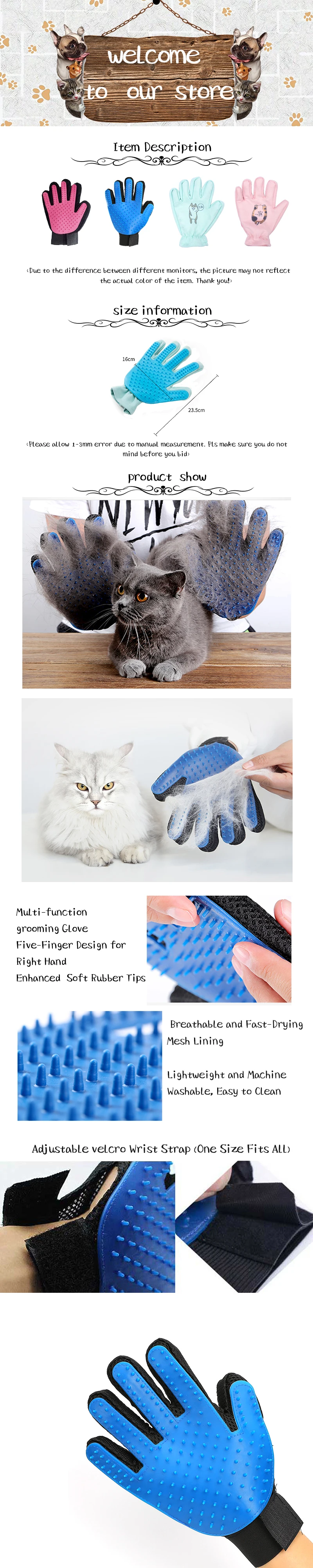 Мягкая силиконовая щетка для собак и кошек, перчатка для чистки кошек, нежная эффективная перчатка для ухода за кошками, принадлежности для ванны для собак, перчатка для домашних животных, расчески