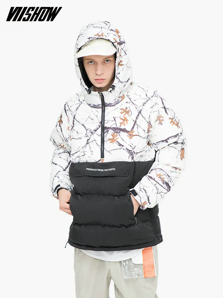 

VIISHOW White Duck Men's Down Jacket Brand Winter Jacket For Men Doudoune Homme 2018 Printed Men's Winter Jacket Coat YC2222184