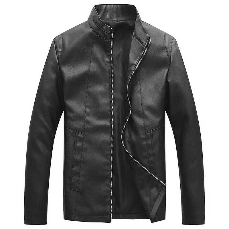 

Spring Autumn Winter New Style Jacket Locomotive MEN'S Leather Coat New Style Solid Color Simple Casual Coat Men's