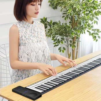 

Connected to computer earphone hand roll piano portable roll up piano 61 key MIDI piano folding piano instrument for students