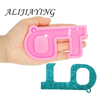 

Shine Inside Toilet Paper Shape Silicone for Resin Epoxy Craft DIY Door Opener HOOK No touchie Keychain Mold Jewelry DY0463