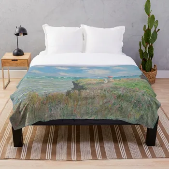 

Claude Monet s The Cliff Walk Pourville Throw Blanket Soft Sherpa Blanket Bed Sheet Single Knee Blanket Office Nap Blanket