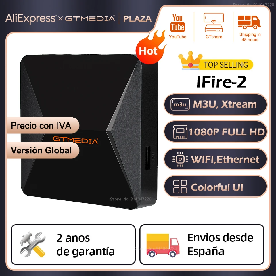 ТВ-приставка GTMedia Ifire-2 M3U H.265 Full HD 1080P HDR 2 4G Wi-Fi Ethernet | Электроника