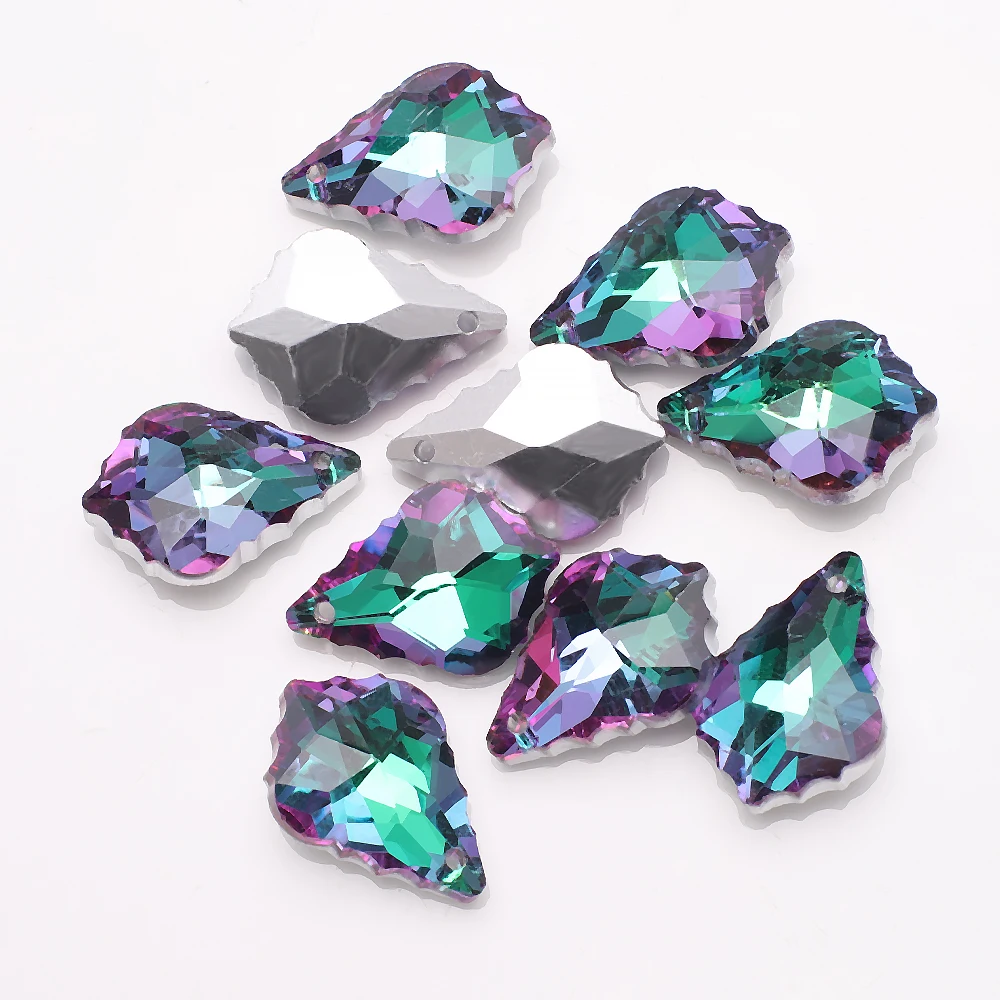 Single Hole Charms Crystal Baroque Pendants Maple Leaf Shape Glass Beads for Jewelry Making Necklace Earrings DIY Best Quality