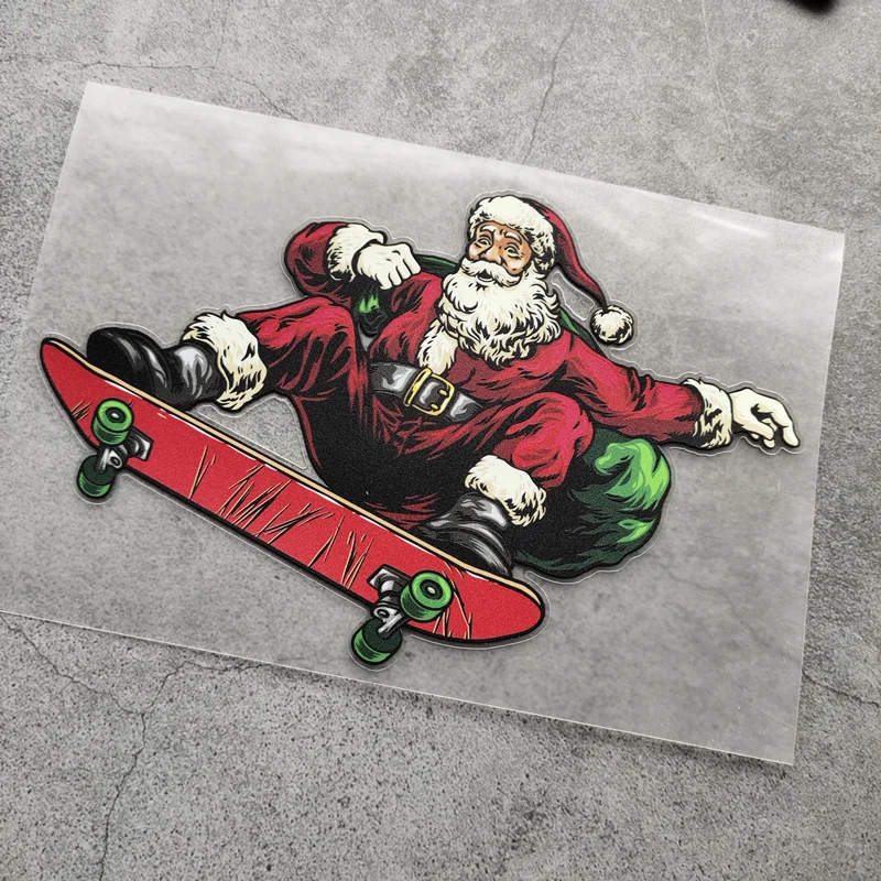 ETIE Double side printed decals low price flying sticker Creative custom Santa Claus Christmas Theme Adhesive | Автомобили и