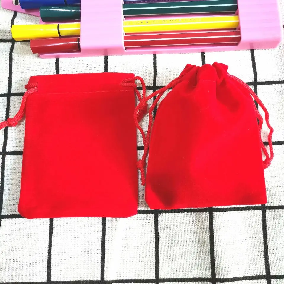 100 Pcs/Lot Velvet Drawstring Bags Jewelry Package Bags Velvet Gift Bags Christmas Wedding Packaging Gift Bags&small Pouches 6