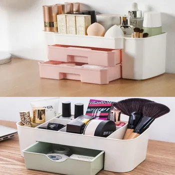 

Plastic Makeup Organizers Storage Box Cosmetic Drawers Jewelry Display Box Case Desktop Make Up Container Boxes Organizer
