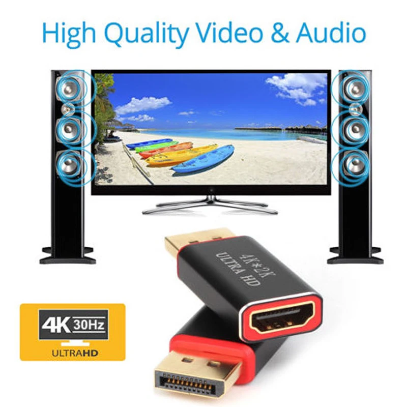DP to HDMI Converter 4K*2K 30Hz Video Audio Connector Display Port to HDMI Adapter Male to Female For HDTV PC