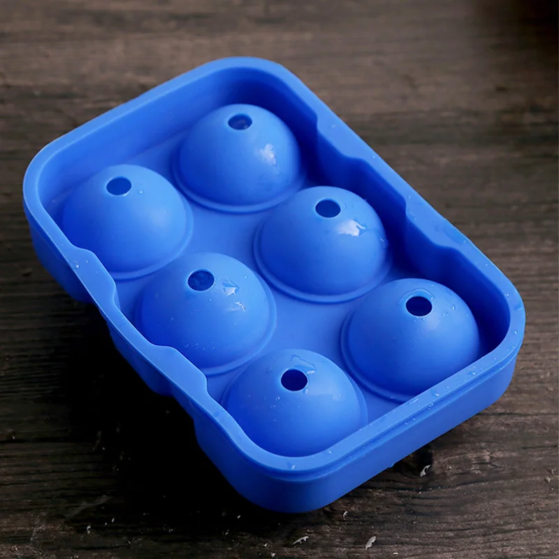Large Round Ice Ball Maker 6 Holes Silicone Ice Cube Tray Mold Bar Party Whiskey Ice Mold Silicone Sphere shaped Ice Cube Maker (5)